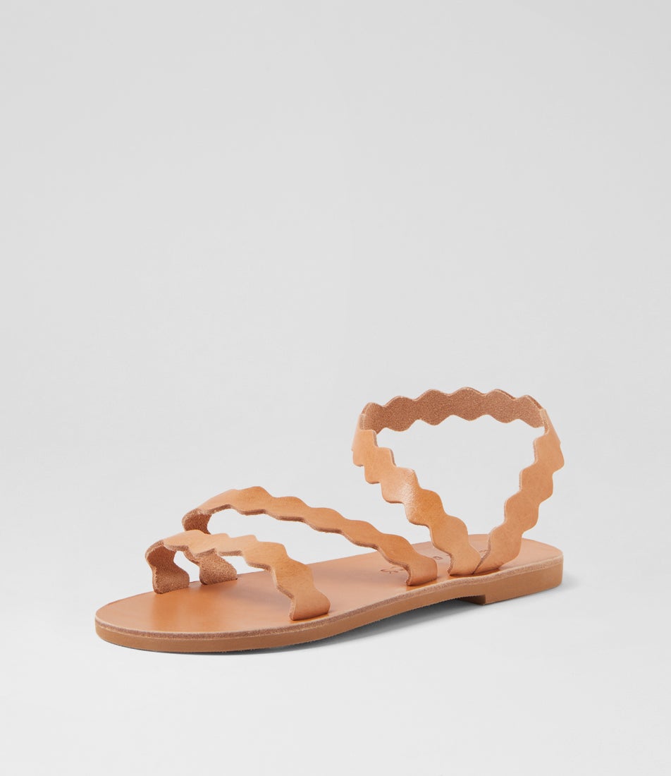 Theoni Tan Leather Sandals