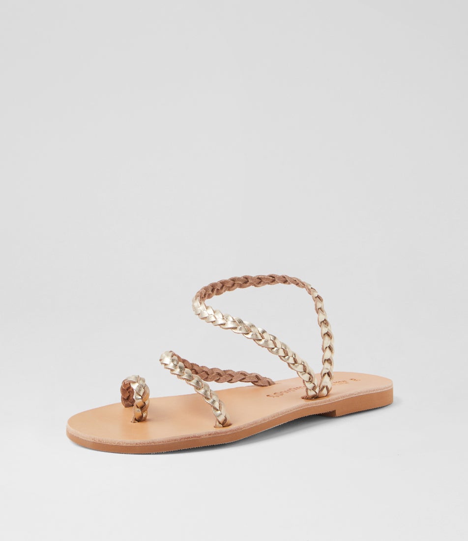 Clio Gold Leather Sandals