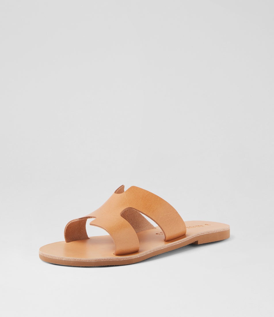 Maia Tan Leather Slides