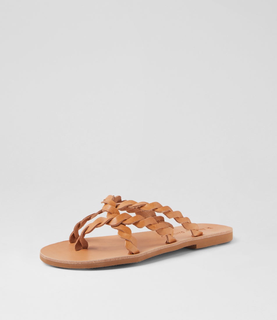 Arestea Tan Leather Sandals