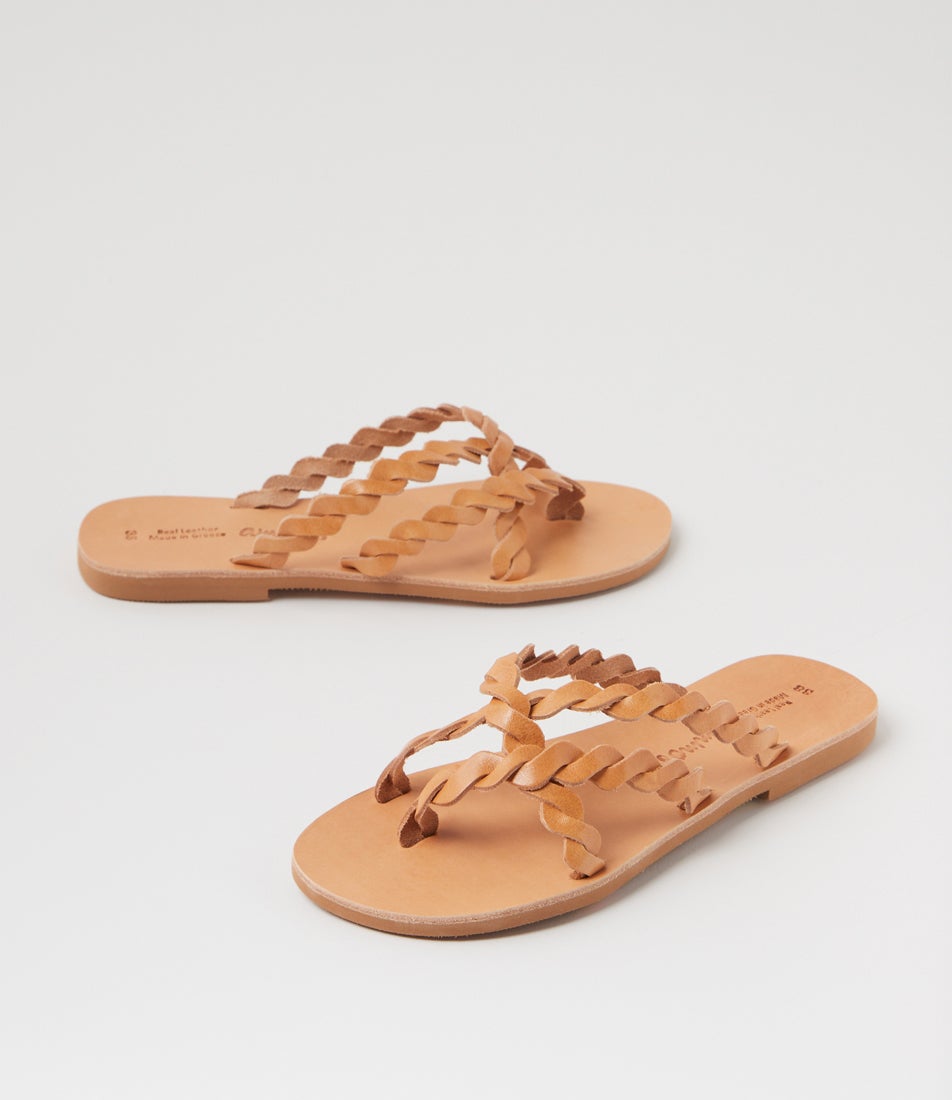 Arestea Tan Leather Sandals