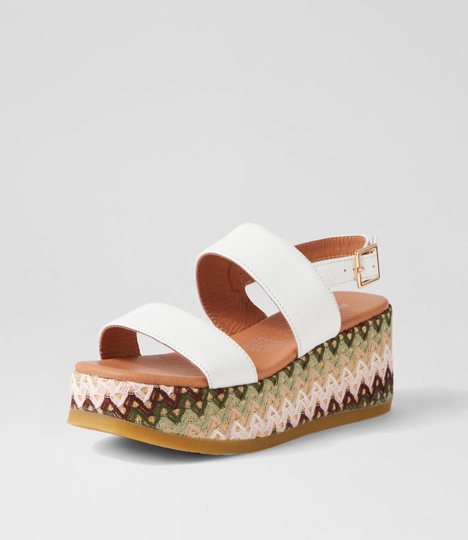 Arty White Leather Sandals