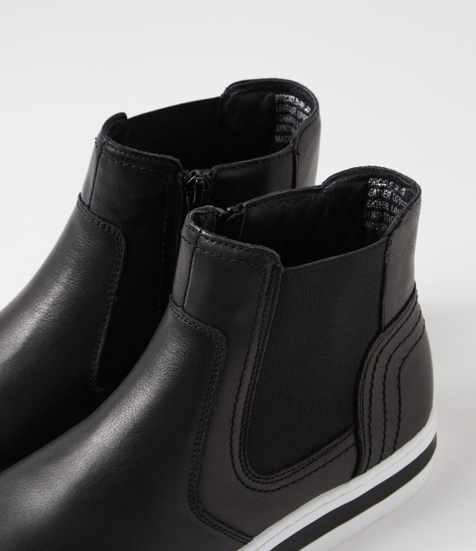 Prickle Black Leather Chelsea Boots