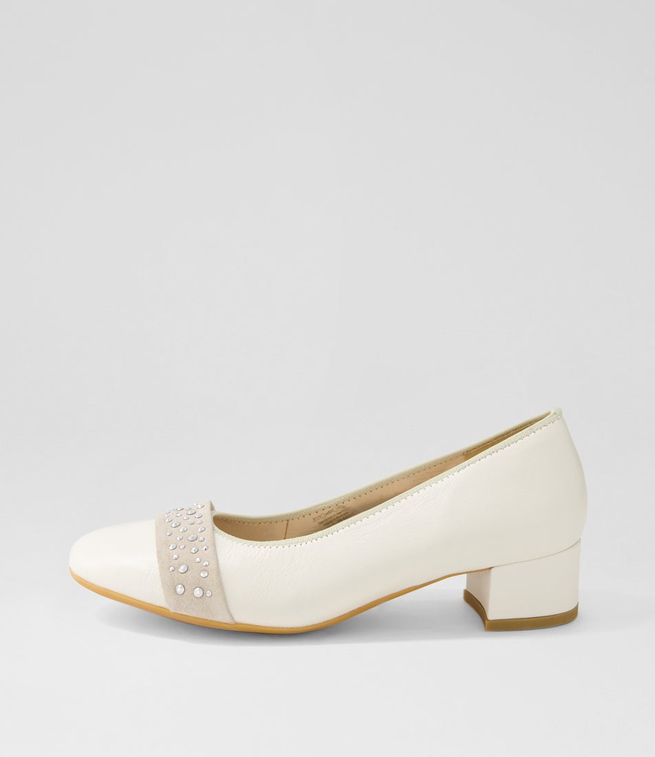Nizza 13 Crã¨me Shell Platinum Leather Heels