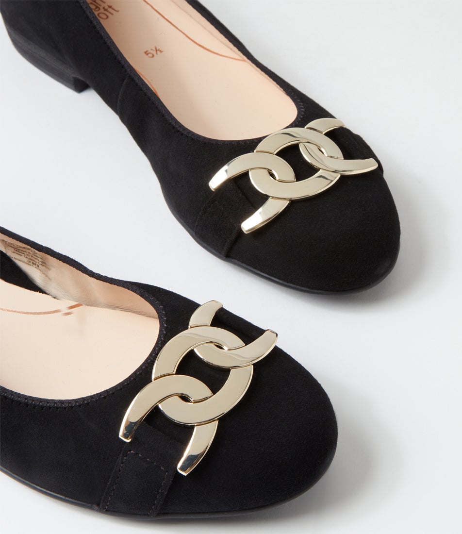 Sardinia 14 Schwarz Suede Ballet Flats