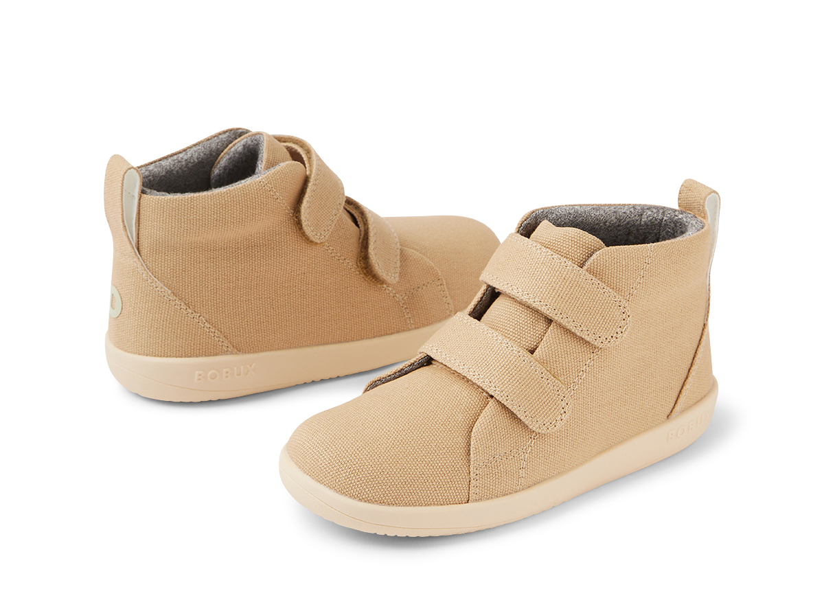 Kp Grass Court High Junior Oat Milk Canvas Ankle Boots