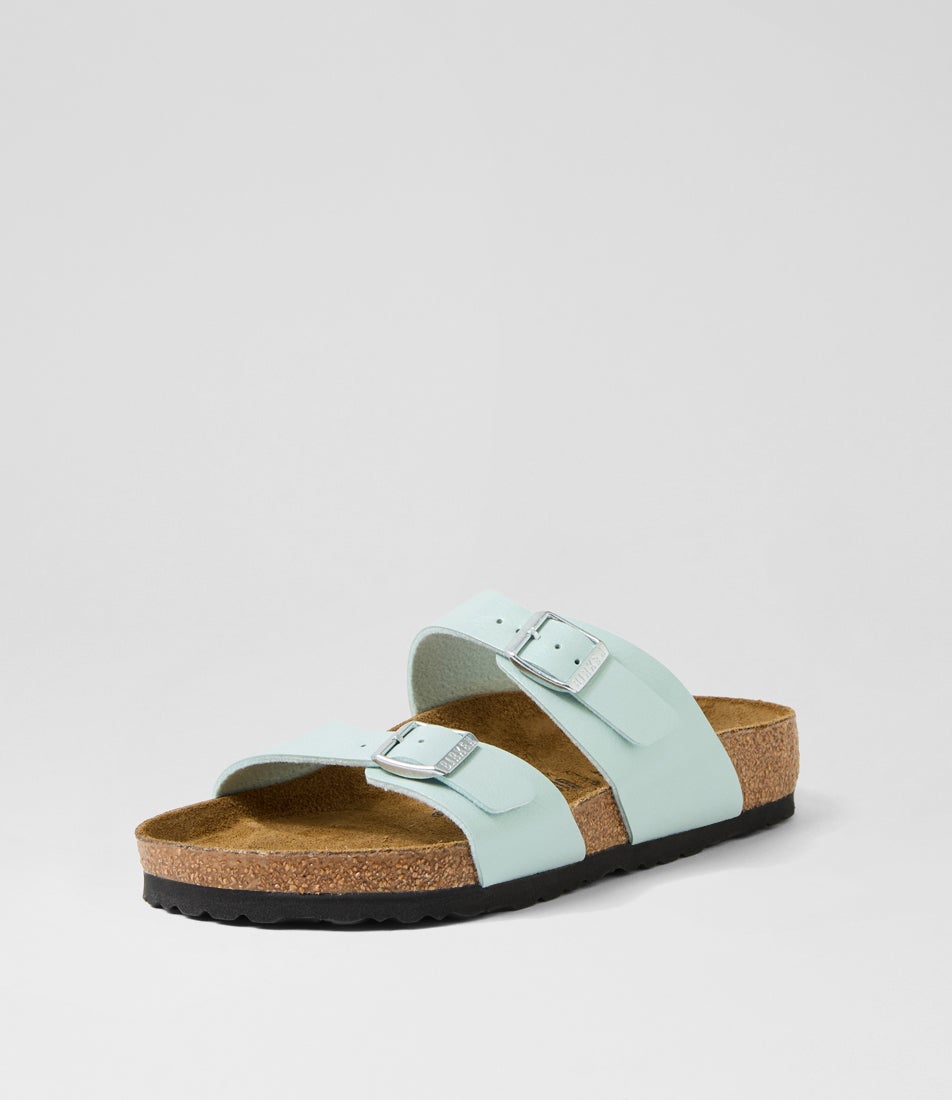Sydney Graceful Surf Green Birkoflor Slides