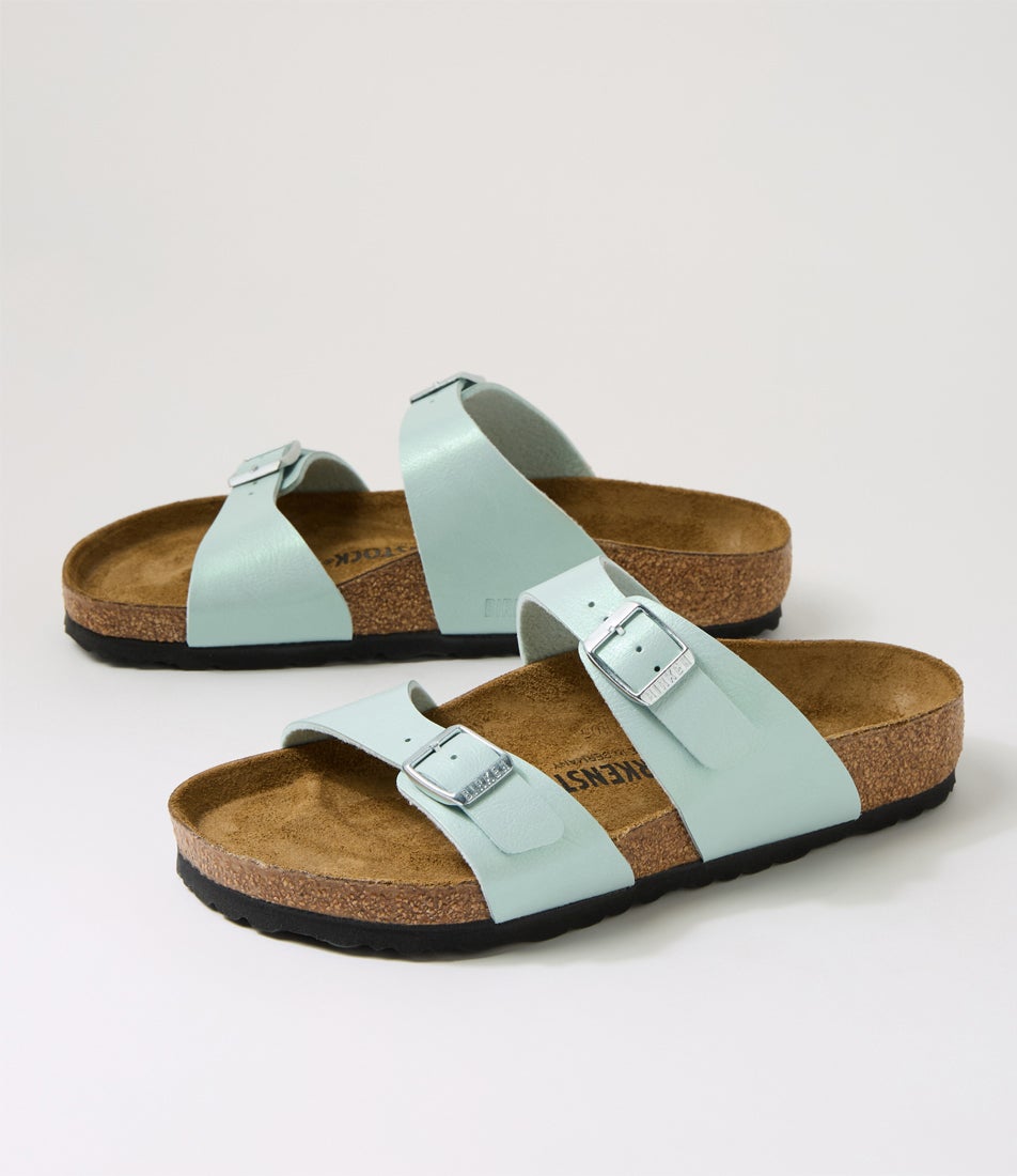 Sydney Graceful Surf Green Birkoflor Slides