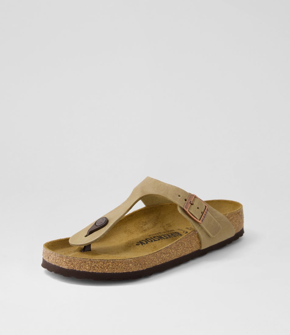 Gizeh W Tobacco Brown Oiled Leather Thongs