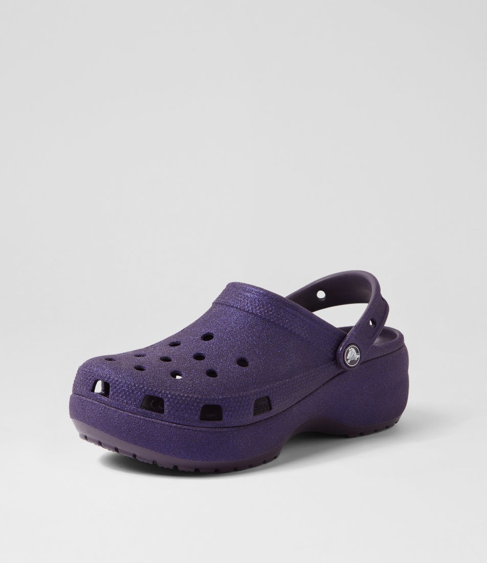 Platform Glitter Dark Iris Croslite Flat Shoes