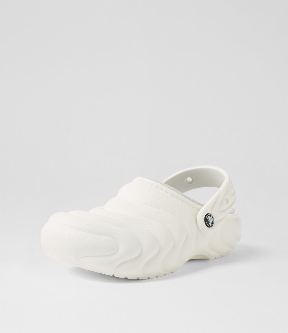 Lined Puffer White Croslite Flat Shoes