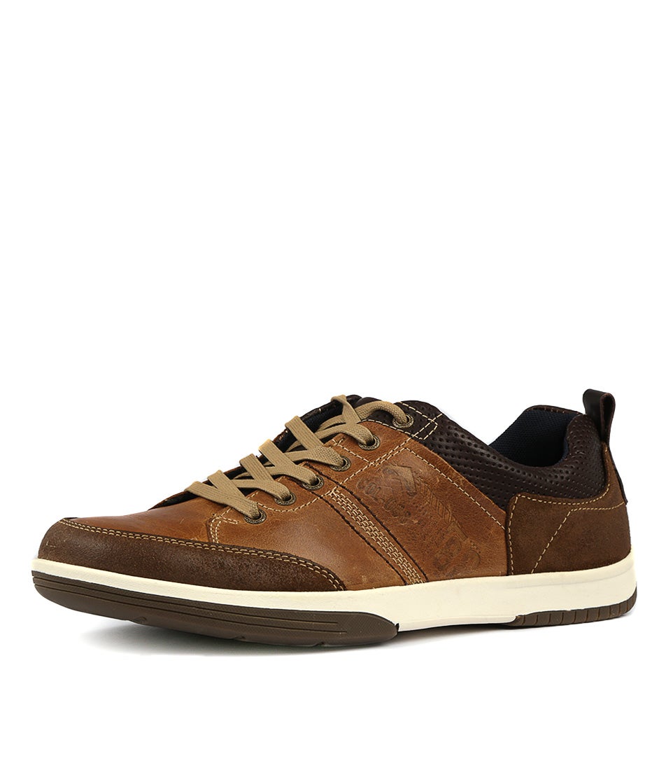 Victor Tan-Brown Leather Sneakers