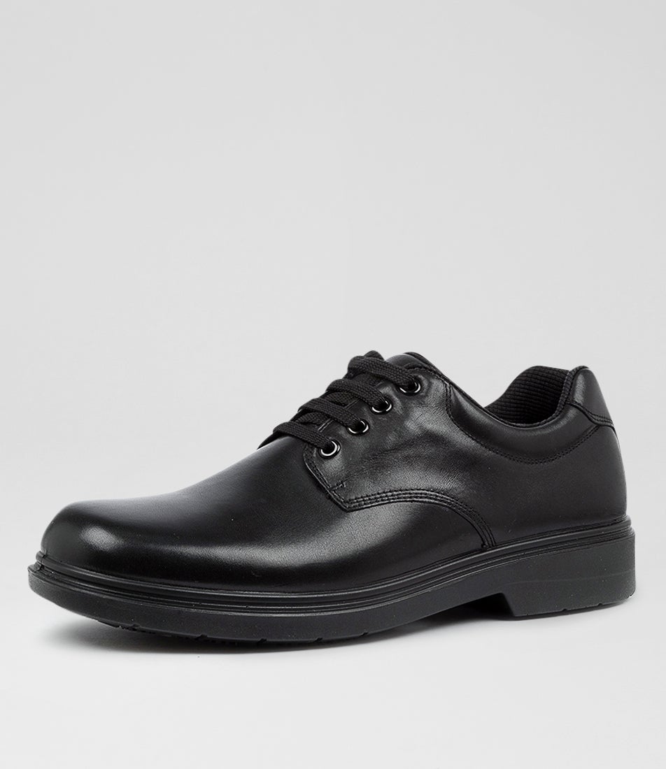 Roar Senior D Black Leather Lace Up Shoes