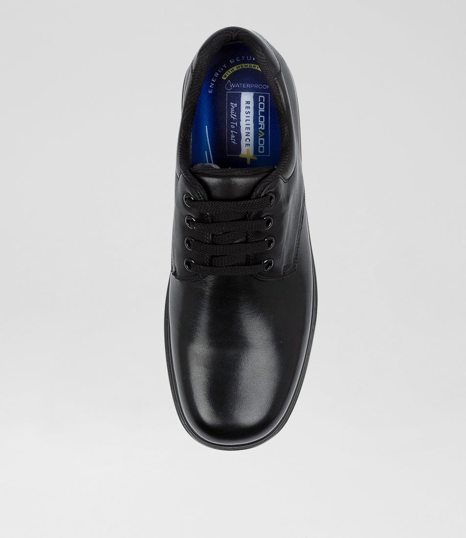 Roar Senior D Black Leather Lace Up Shoes