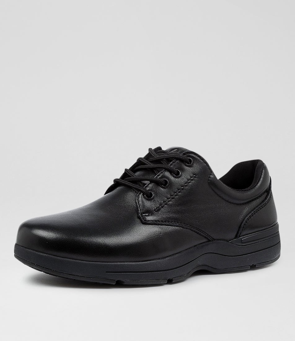 Renegade Senior Black Leather Lace Up Shoes
