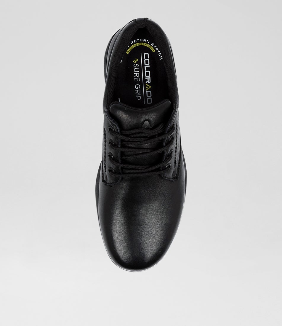 Renegade Senior Black Leather Lace Up Shoes
