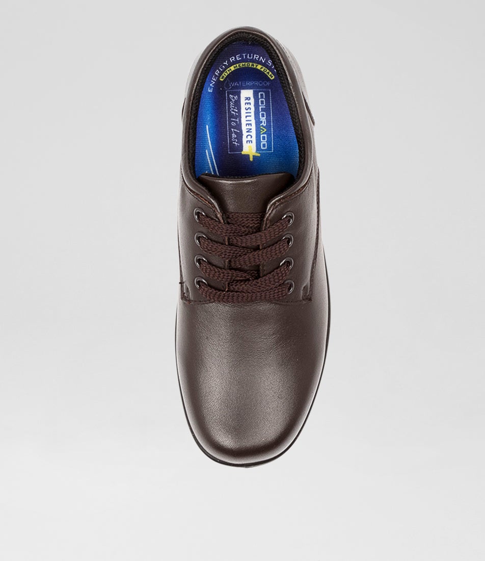 Solar Senior Brown Leather Lace Up Shoes