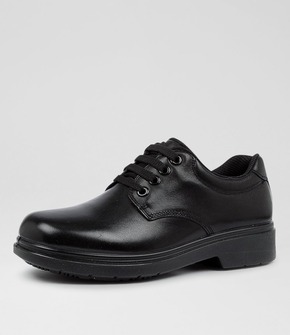 Roar Youth C Black Leather Lace Up Shoes