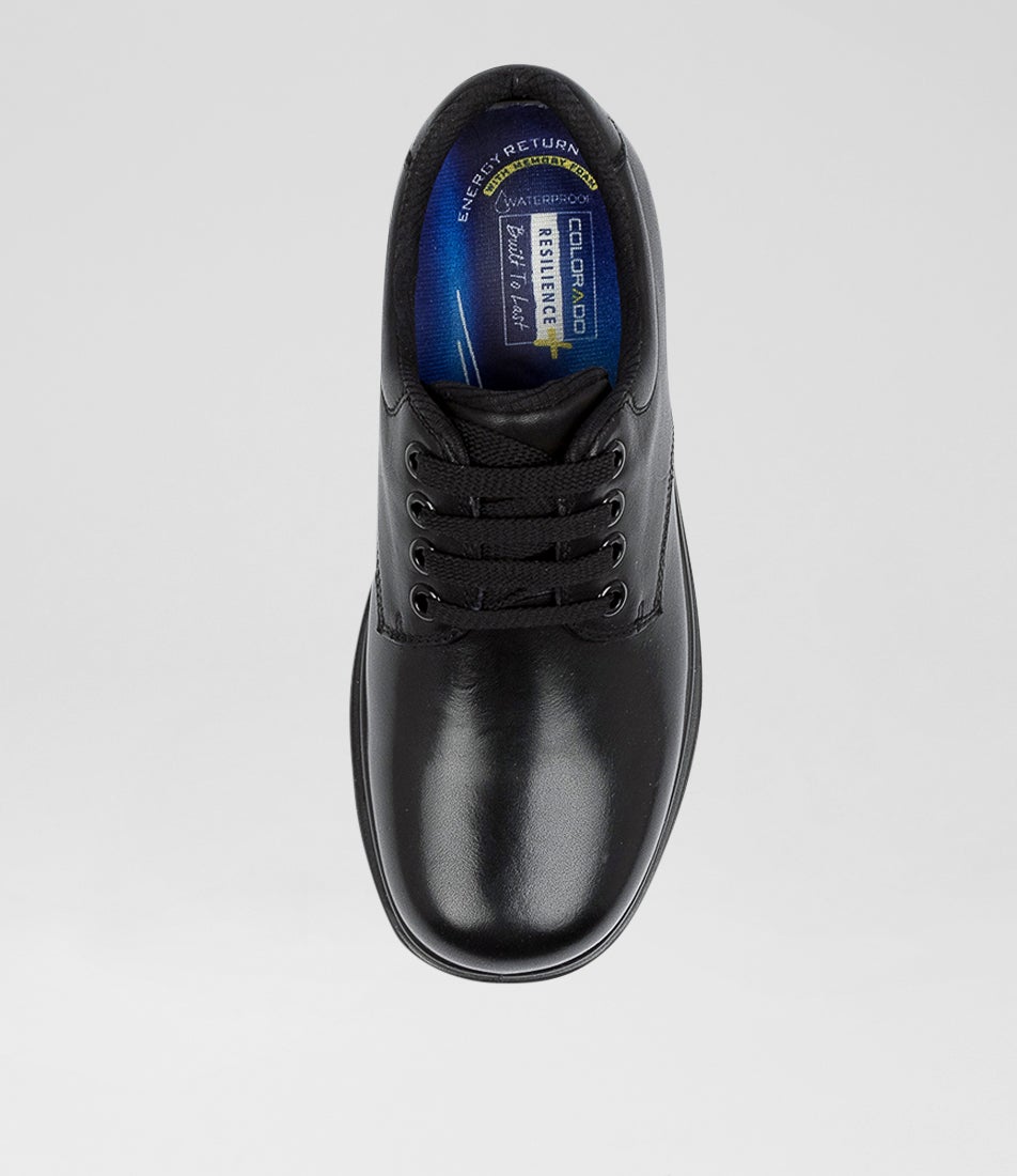 Roar Youth C Black Leather Lace Up Shoes