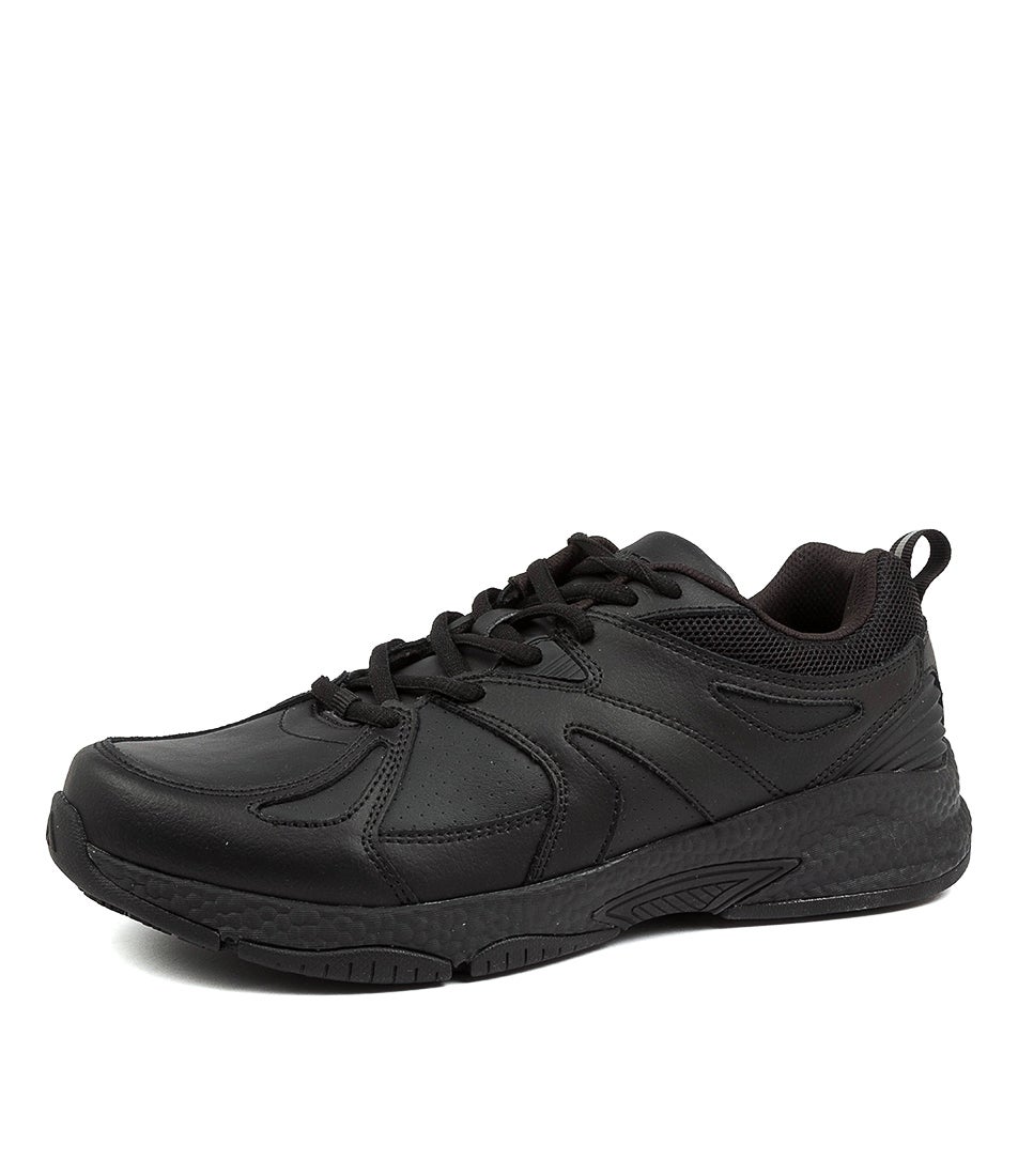 Tempo Senior Black Leather Sneakers