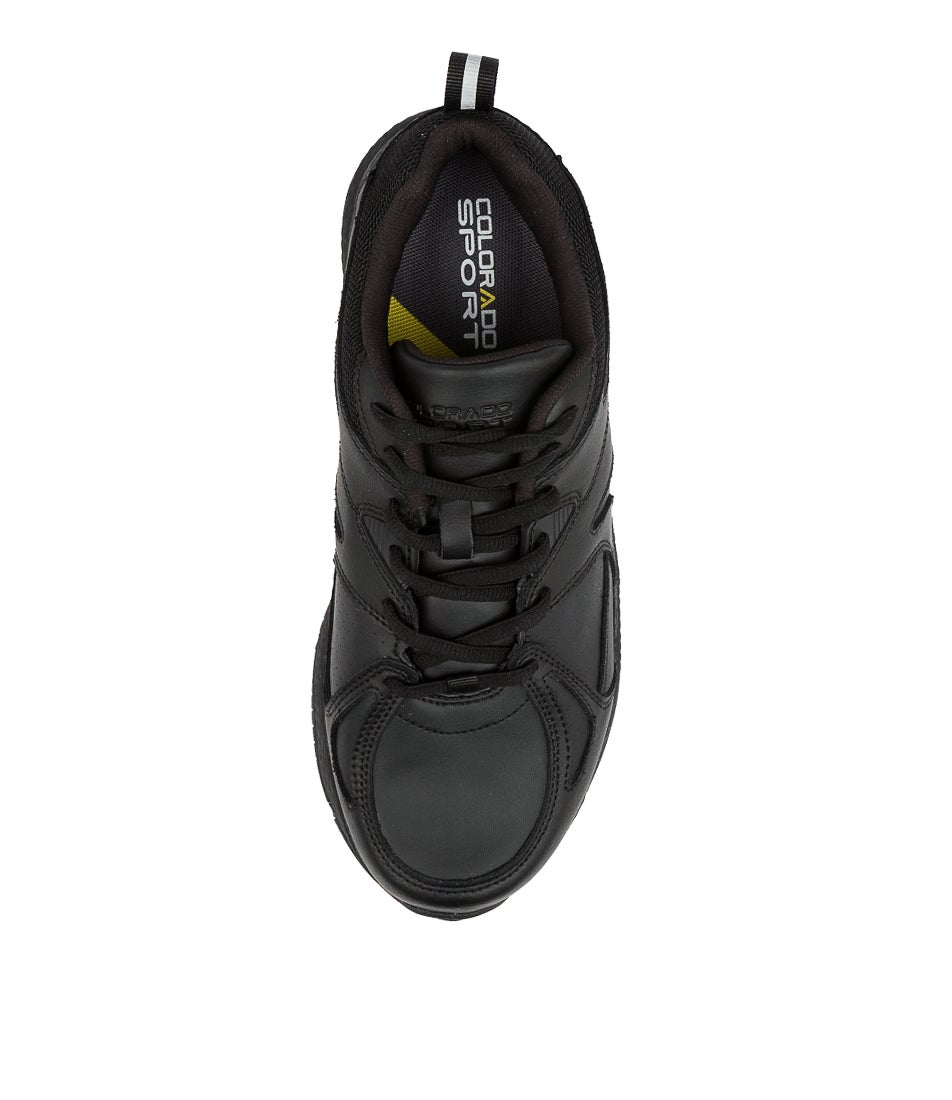 Tempo Senior Black Leather Sneakers