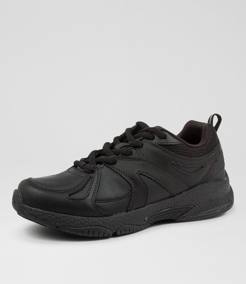 Tempo Junior Black Lace Up Sneakers