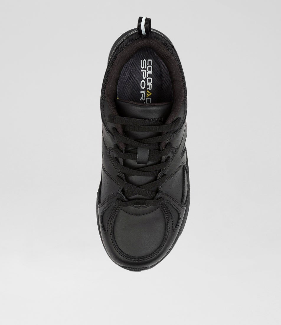 Tempo Junior Black Lace Up Sneakers