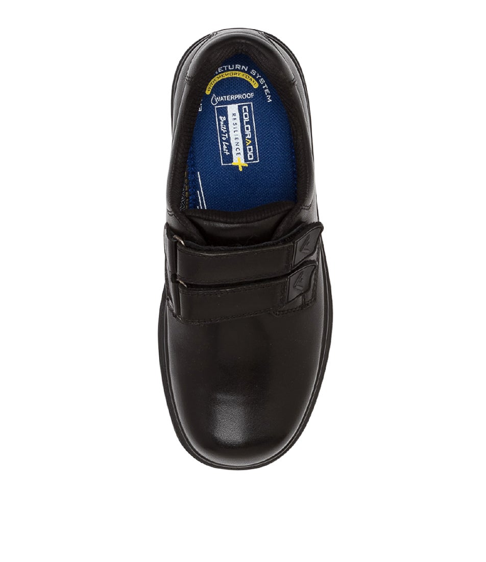 Roar Junior E Black Leather Adjustable Shoes