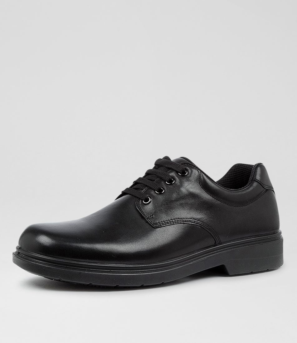 Roar Youth D Half Black Leather Lace Up Flats