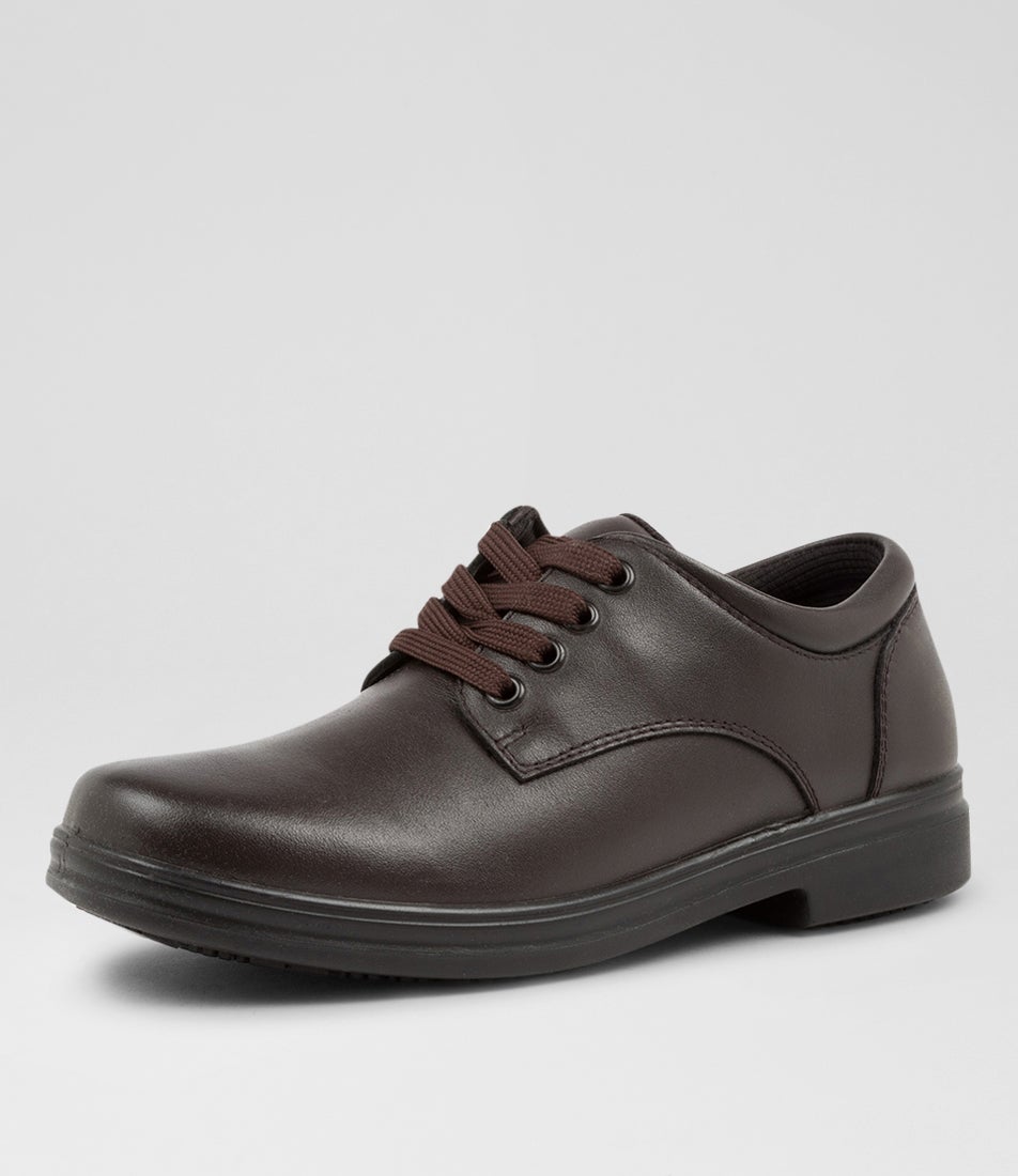 Solace Junior Matte Brown Leather Lace Up Shoes