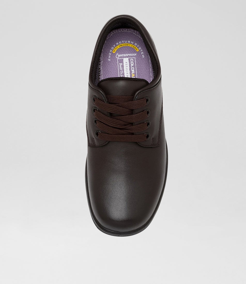 Solace Junior Matte Brown Leather Lace Up Shoes