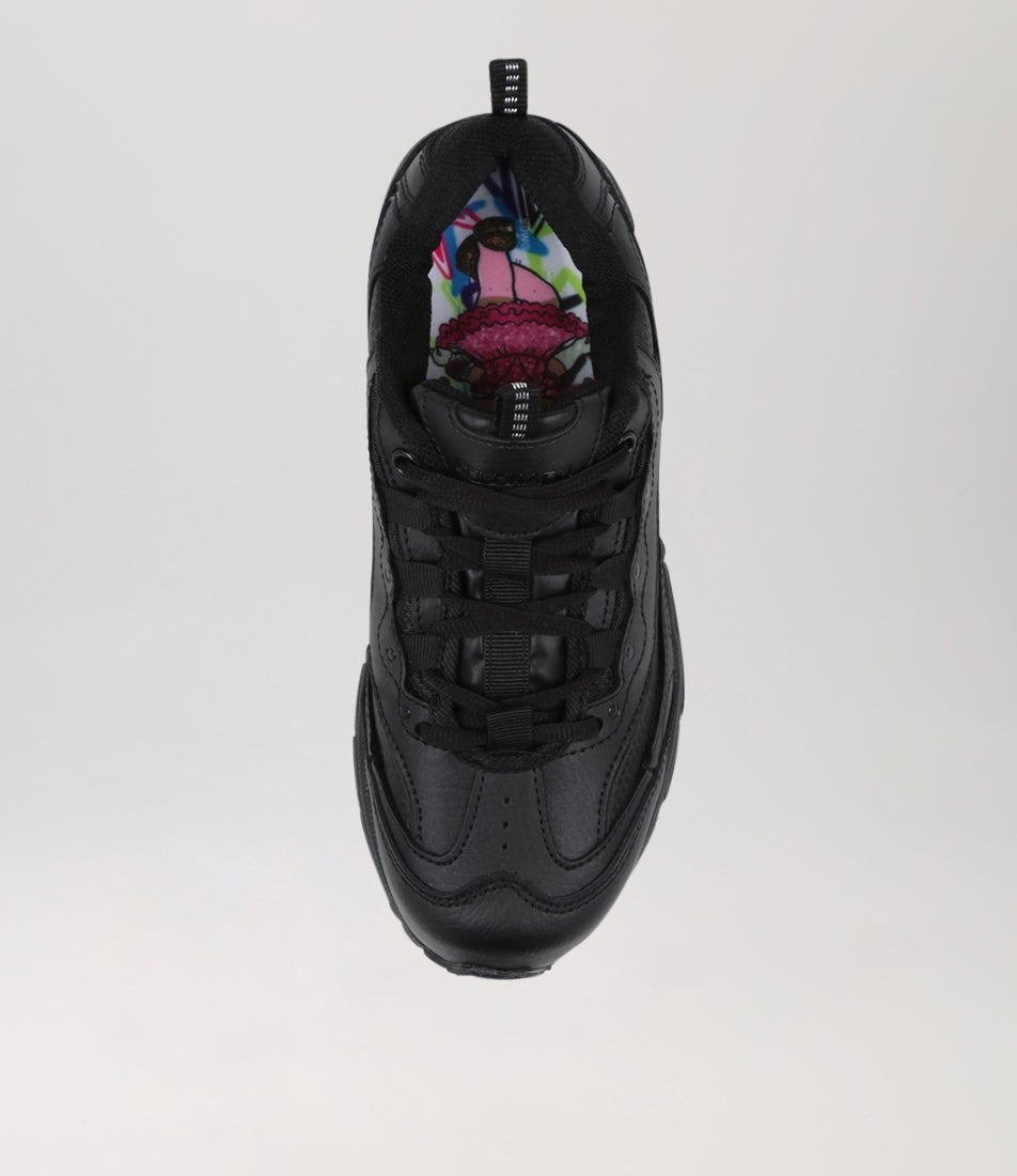 Sage Jnr E Lace Lol Black Leather Sneakers