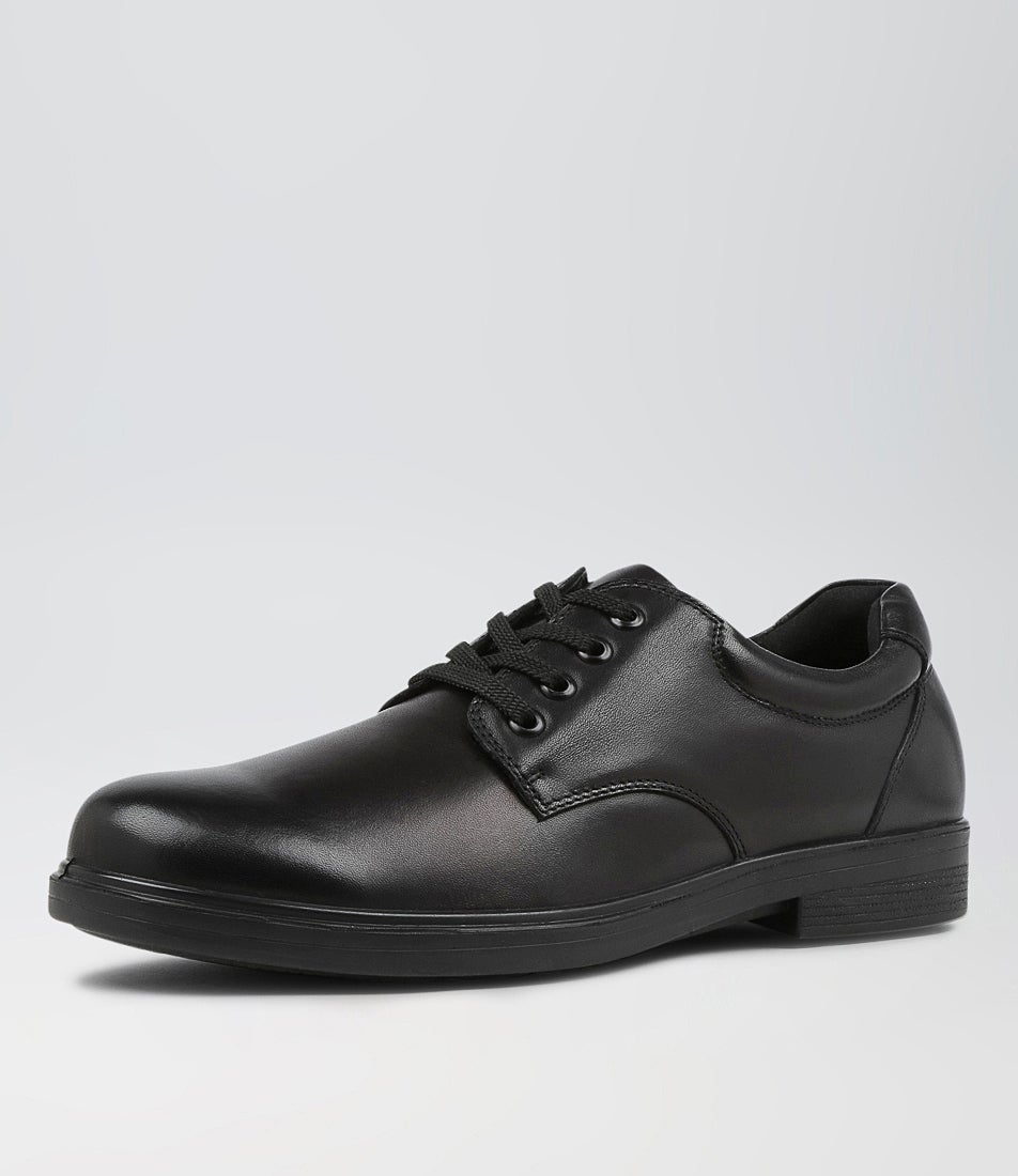 Daze Senior E Black Leather Lace Up Shoes
