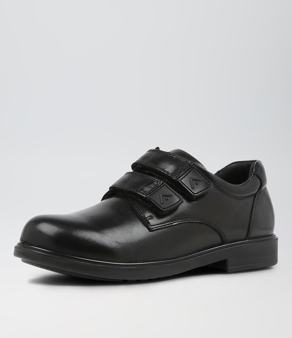 Daze Jnr Adj Spongebob Black Leather Flat Shoes