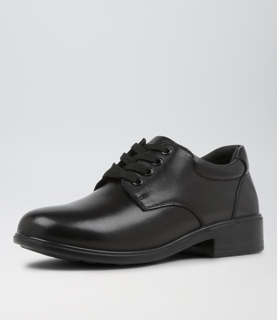 Maze Jnr E Lol Cf Black-Leather Lace Up Flats