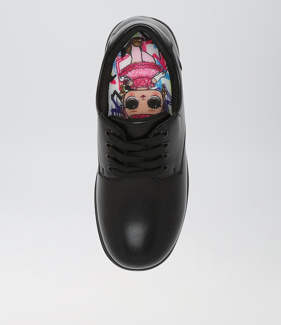 Maze Jnr E Lol Cf Black-Leather Lace Up Flats