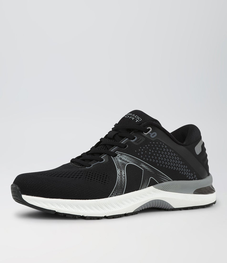 Compete Snr G  Black White Mesh Sneakers