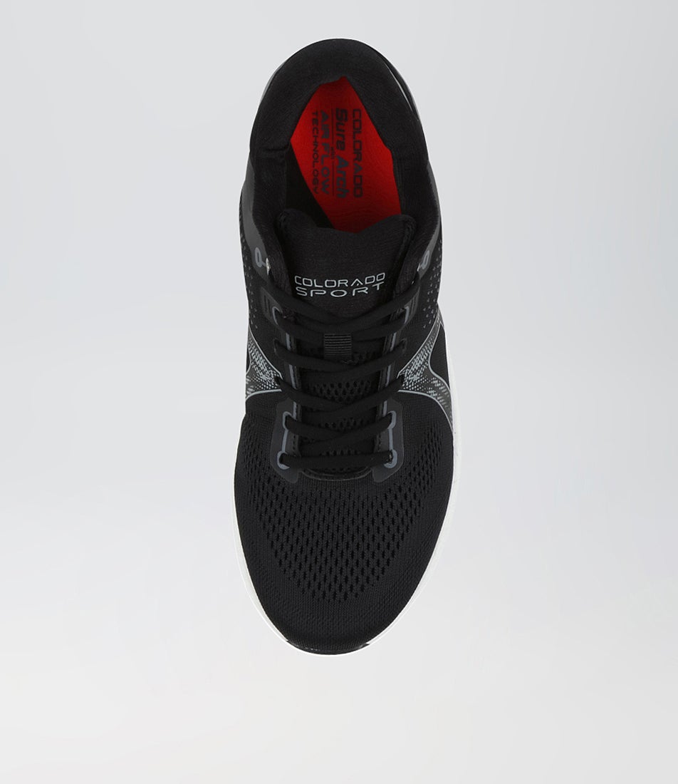 Compete Snr G  Black White Mesh Sneakers