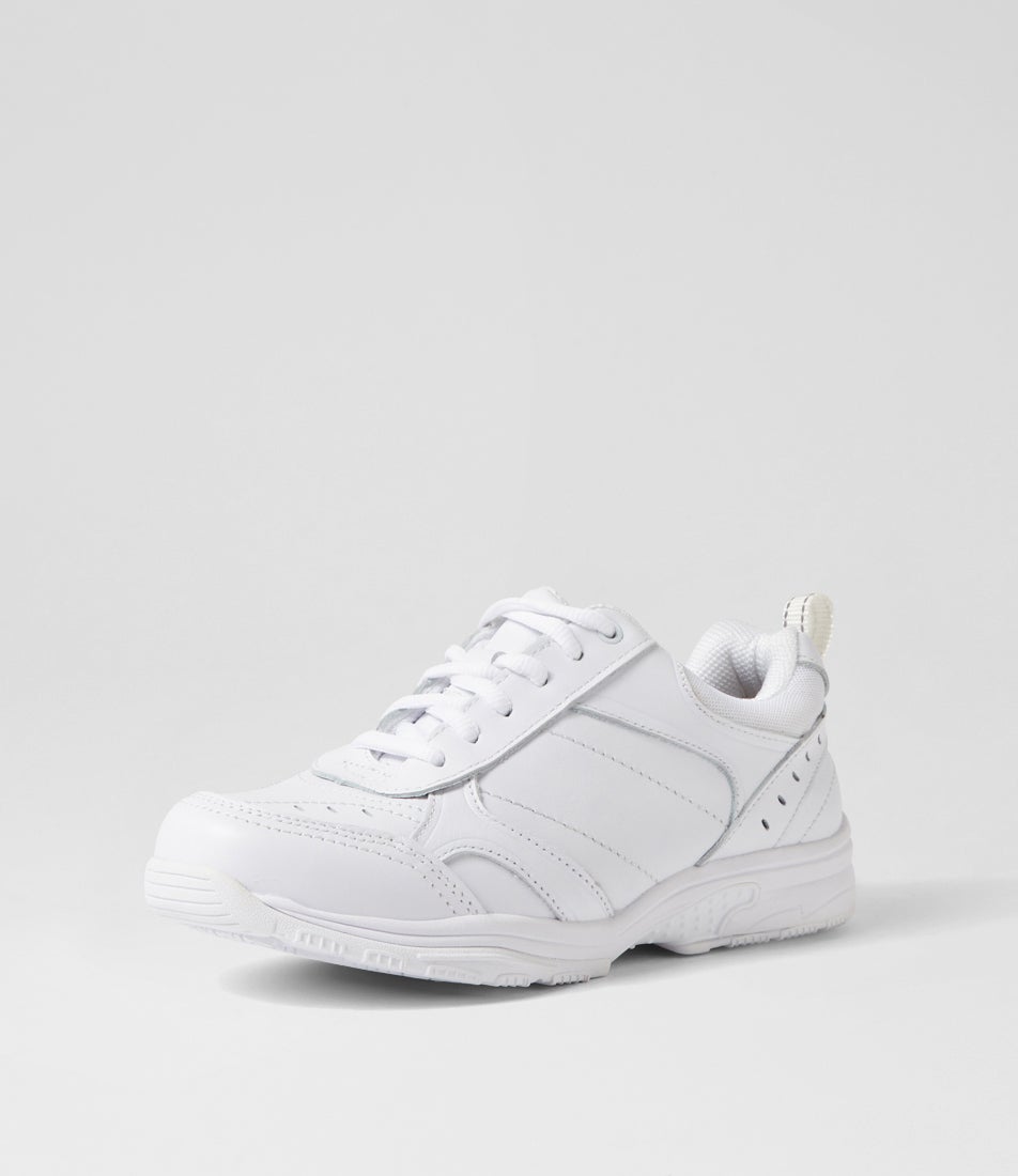 Hype Senior E White Leather Lace Up Sneakers