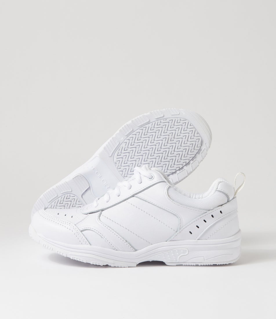 Hype Senior E White Leather Lace Up Sneakers