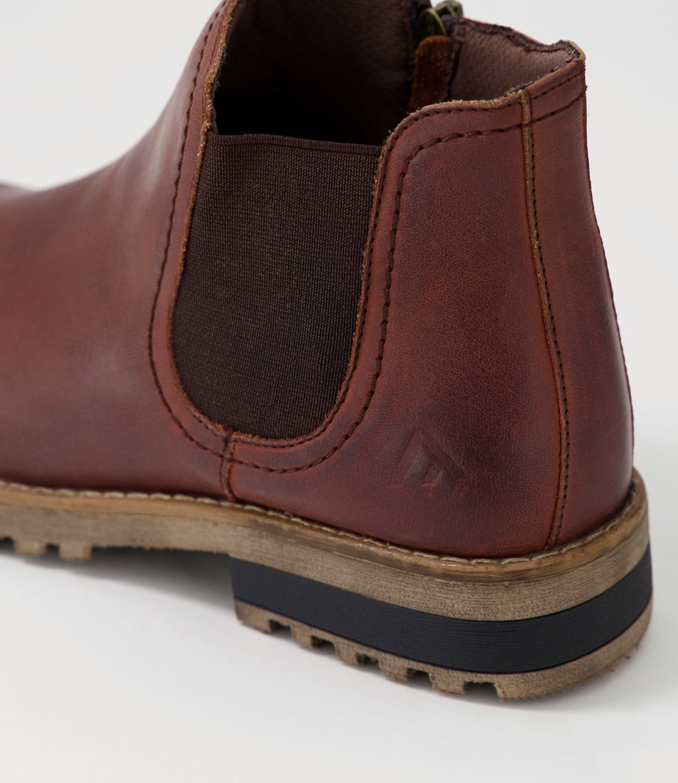 Amo Mid Brown Leather Ankle Boots