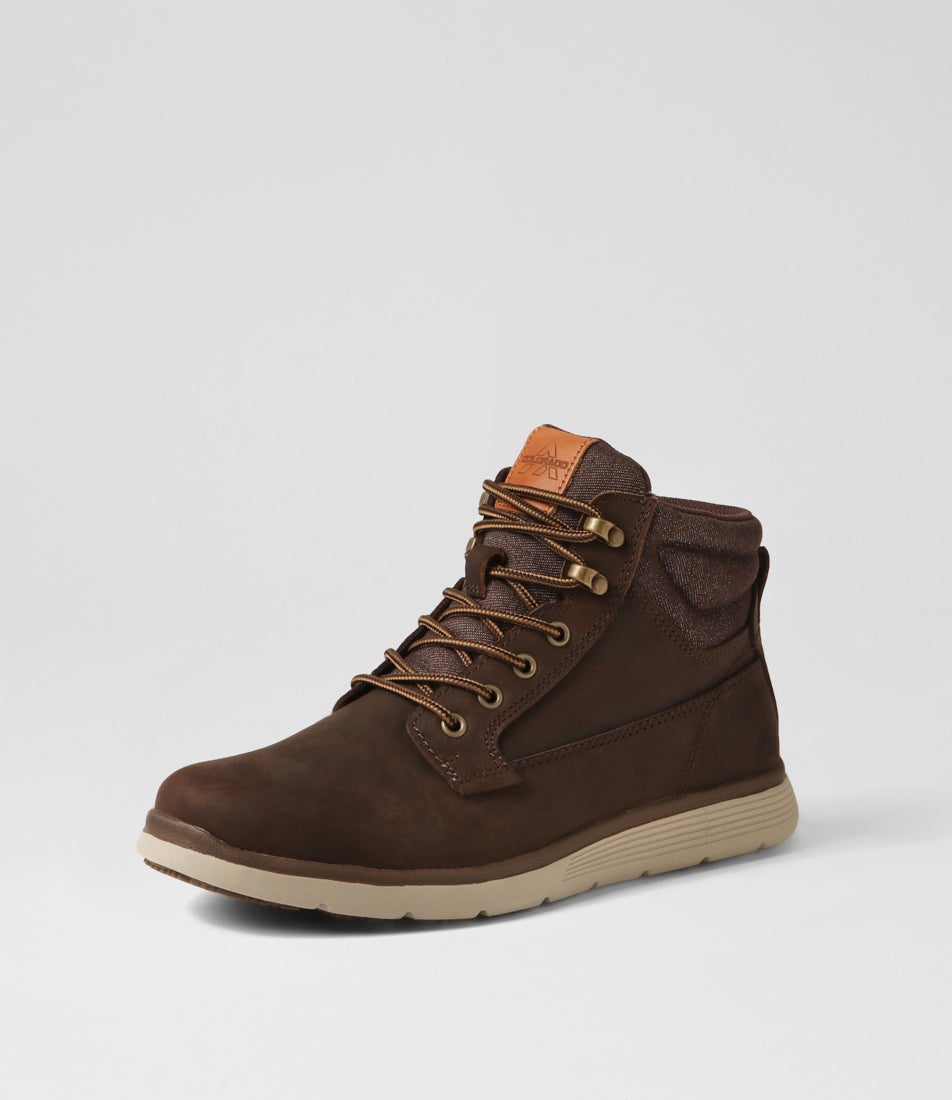 Yrbud Dark Brown Crazyhorse Leather Lace Up Boots