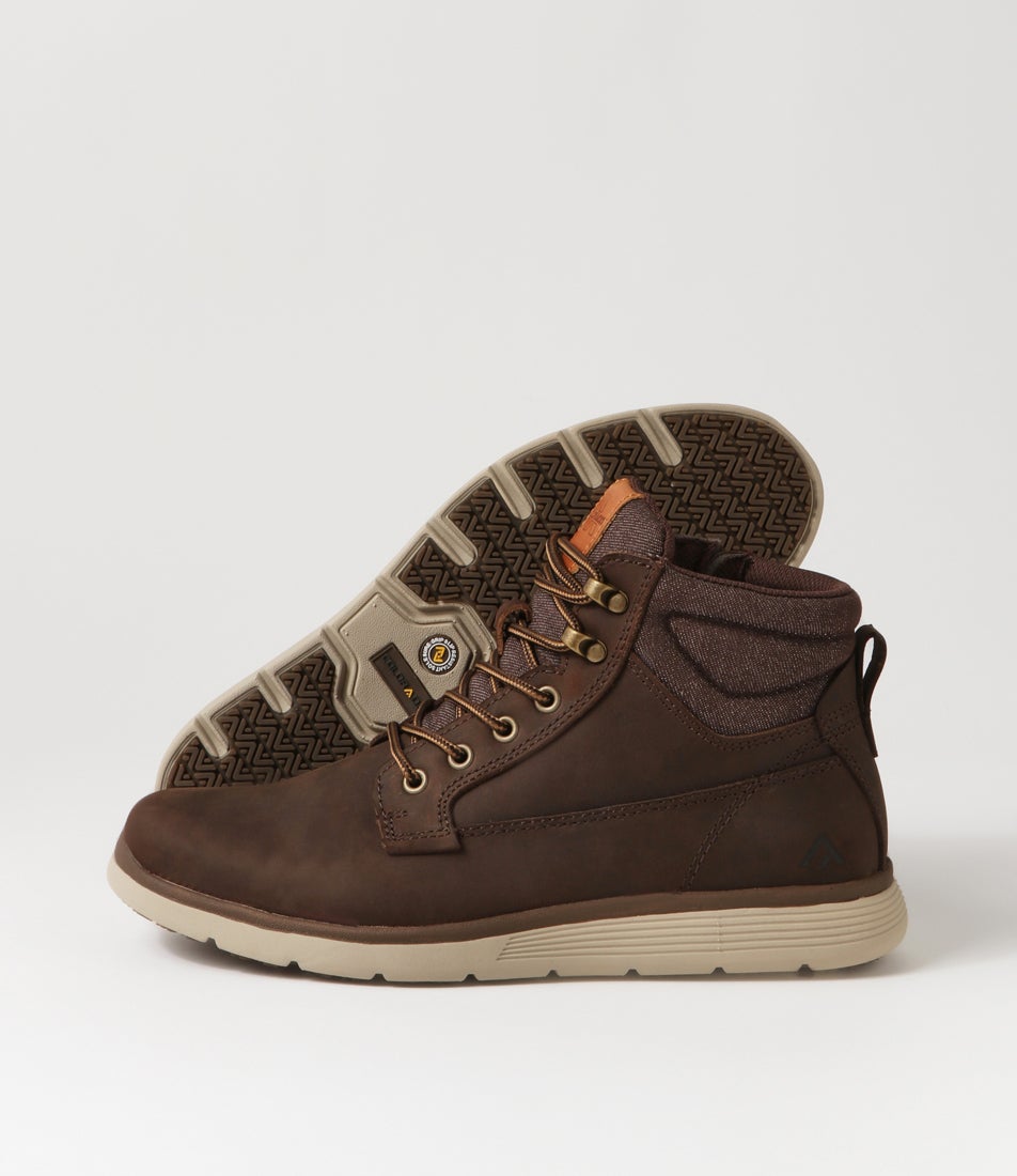 Yrbud Dark Brown Crazyhorse Leather Lace Up Boots