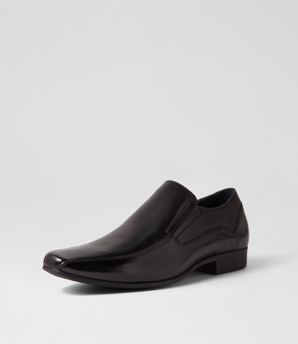 Wright Black Leather Flats