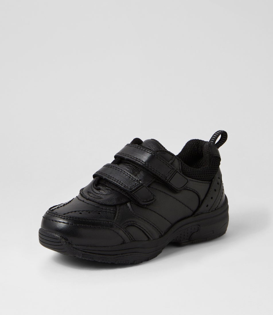 Hype Junior Adjustable D Black Leather Sneakers