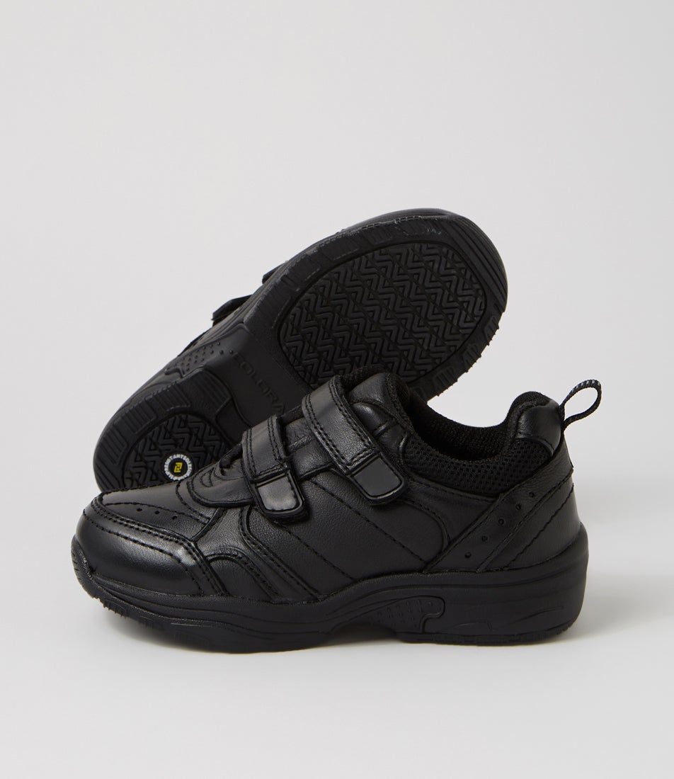 Hype Junior Adjustable D Black Leather Sneakers
