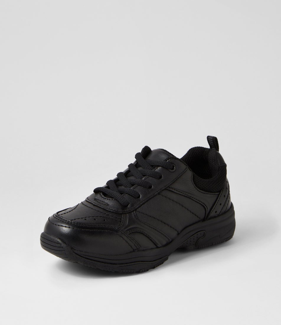 Hype Junior D Black Leather Lace Up Sneakers