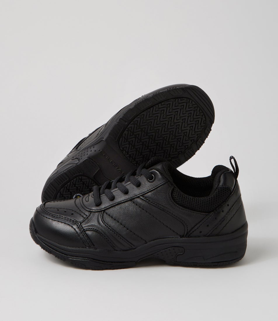 Hype Junior D Black Leather Lace Up Sneakers