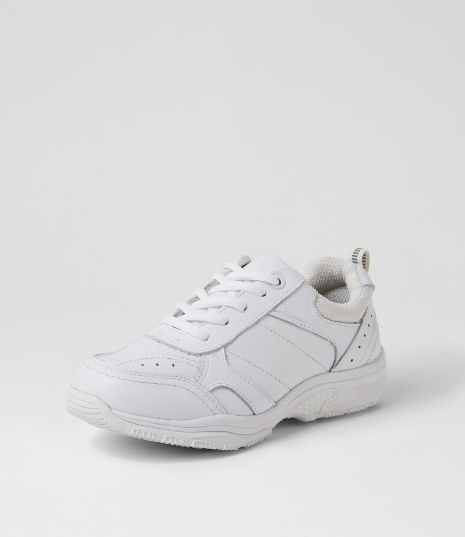 Hype Junior E White Leather Lace Up Sneakers
