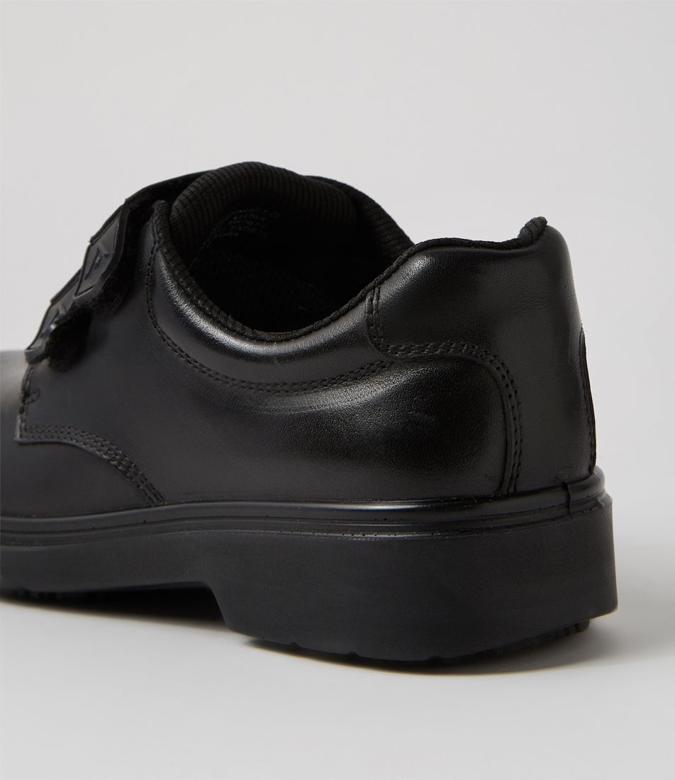 Roar Junior D Black Leather Adjustable Shoes